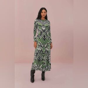 FARM Rio Black Lace Nature Midi Dress